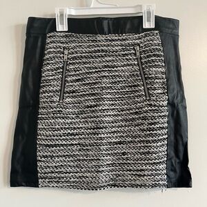 H&M Black and White Mini Pencil Skirt for Work